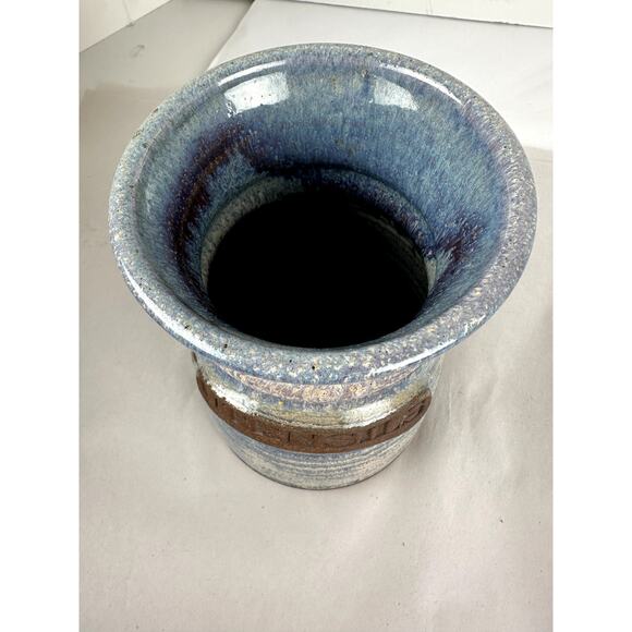 Crock Utensils Pottery Red Duck Gray Browns Sedona Arizona Glazed Signed - Picture 3 of 9